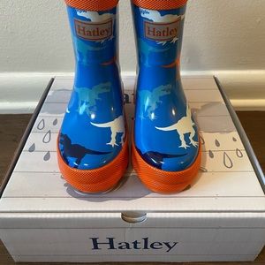 New W/Box Kids Hatley Giant T-Rex Rain Boots Size 7